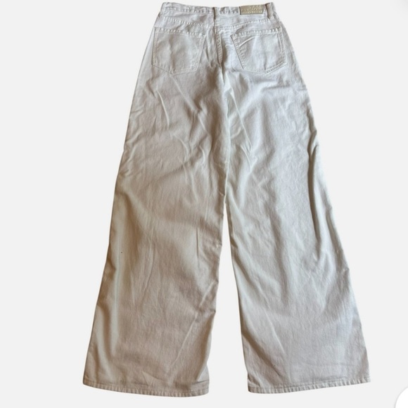 NEW 90's Wide Leg Sequins Embroidered White Denim Jeans High Rise 28 MSRP$129 - Picture 9 of 9